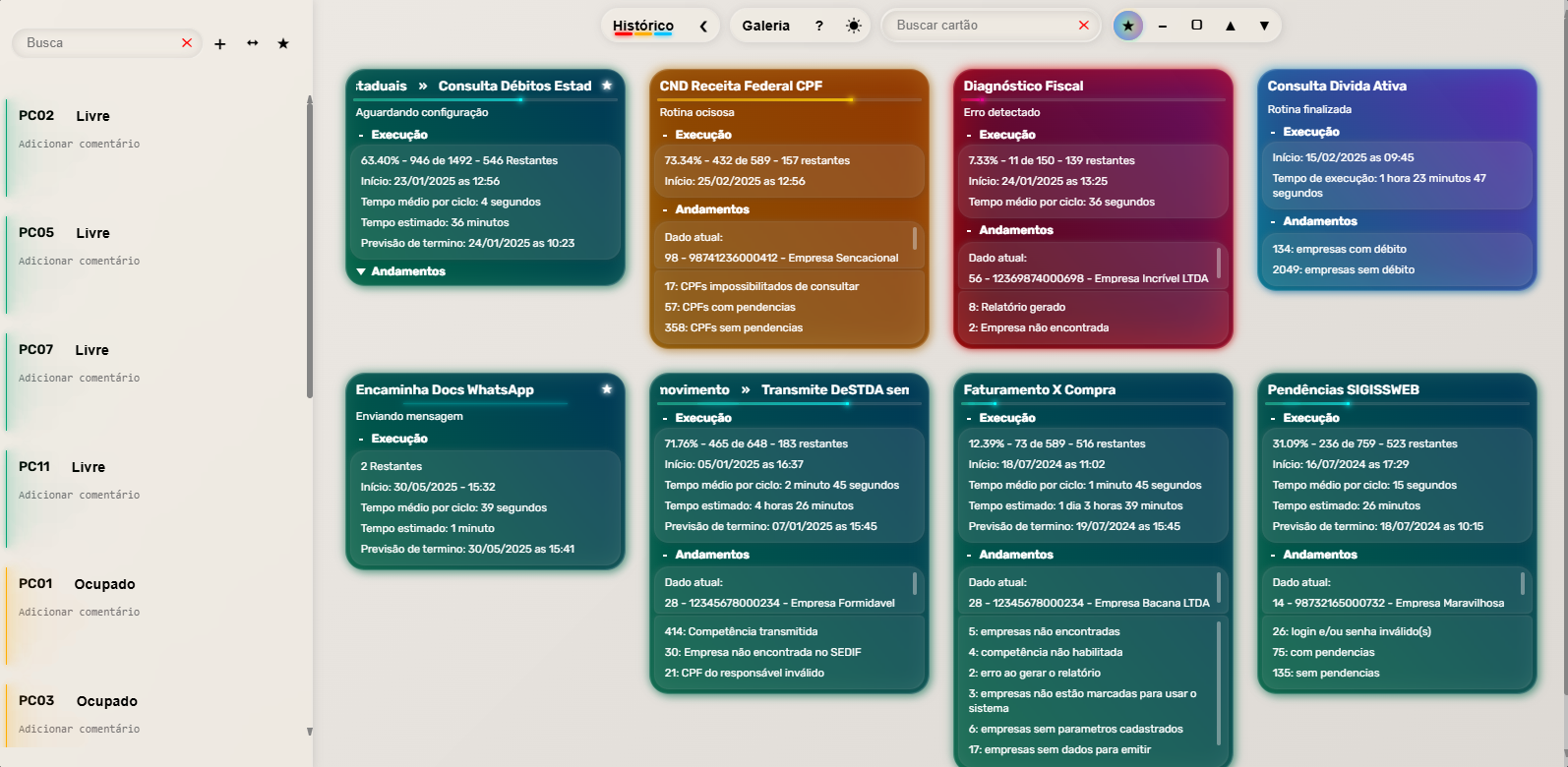 Tela dos dispositivos fixada e ordenada em 19 de Setembro de 2025